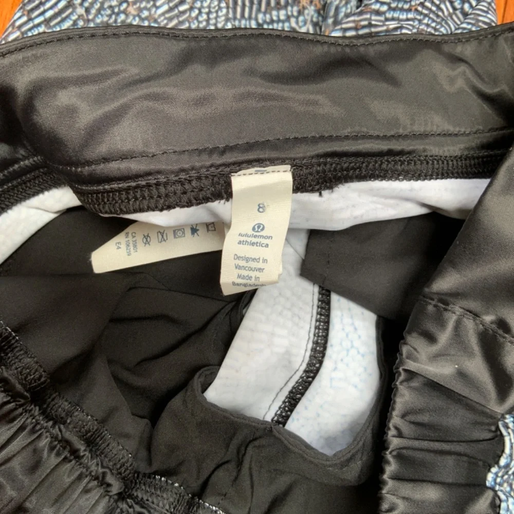 Lululemon Rise And Shine Trouser Pant 8 Black Multi Tuxedo Relax Satin - Picture 3 of 4